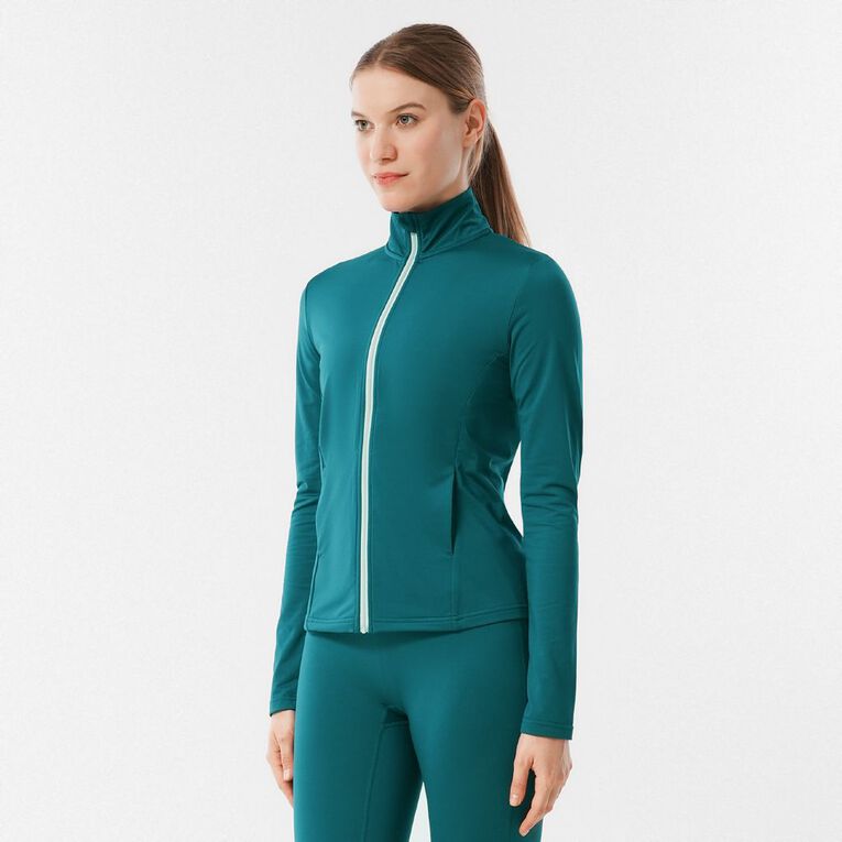 Active Intent Women's Thermal Zip Sweat, Green Dark, hi-res