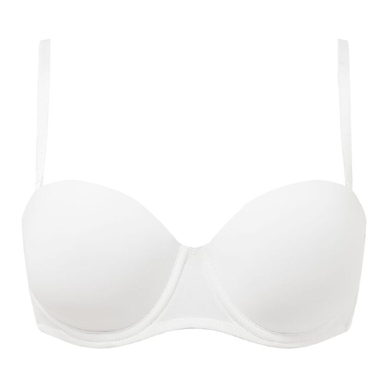 H&H Women's Strapless Bra, White, hi-res