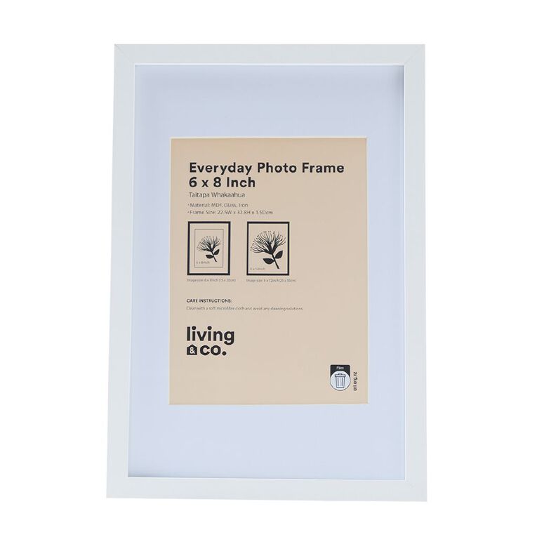 Living & Co Everyday Photo Frame 6in x 8in White, , hi-res
