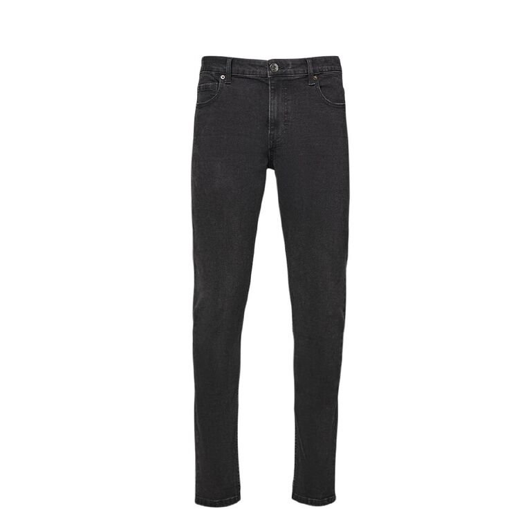 H&H Men's Skinny Fit Jeans, Black, hi-res