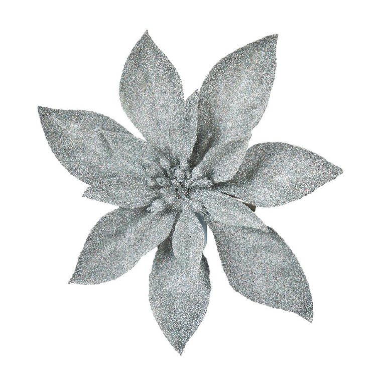 Wonderland Poinsettia With Clip Christmas Tree Decoration Assorted, , hi-res