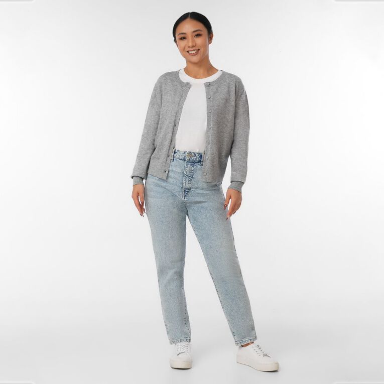 H&H Women's Essential Cardigan, Grey Marle, hi-res