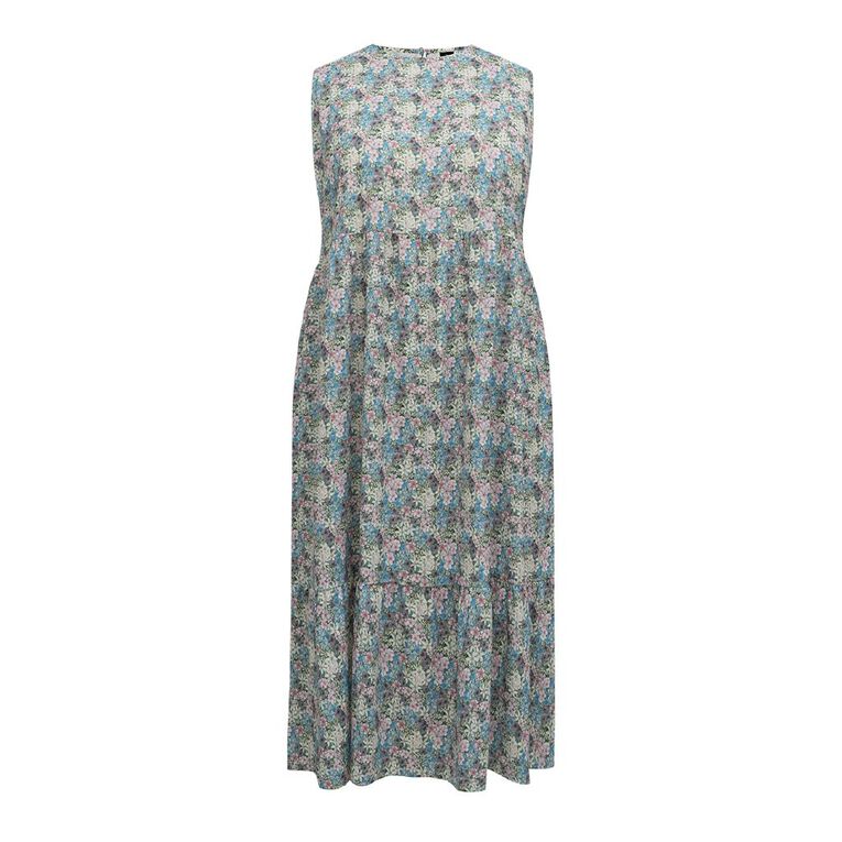 H&H Curve Women's Amber Rixon Sleeveless Drop Hem Midi, Multi-Coloured, hi-res