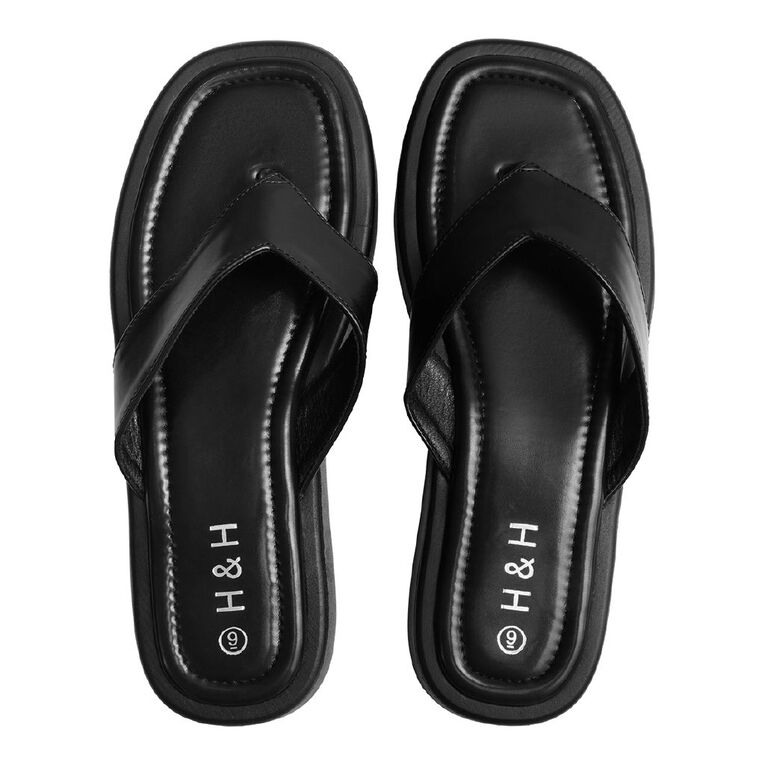 H&H Women's Suffolk Jandals, Black, hi-res