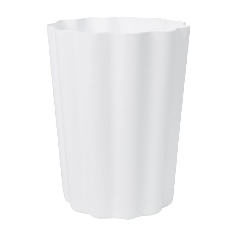 Living & Co Scollop Waste Paper Bin White, , hi-res