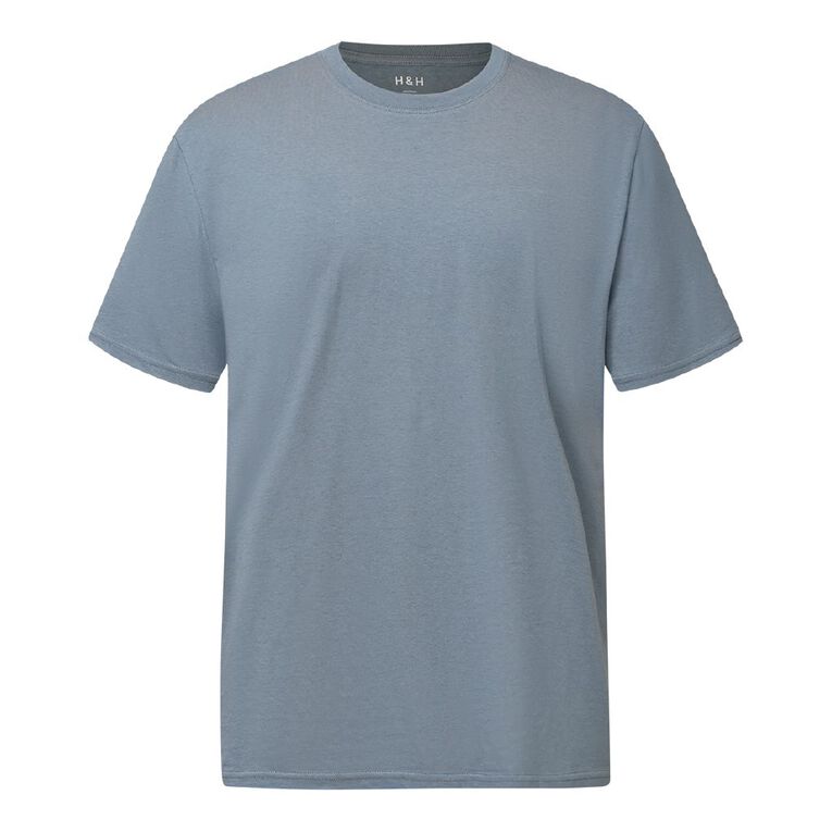 H&H Men's Regular Fit Crew Neck Tee, Blue Mid, hi-res