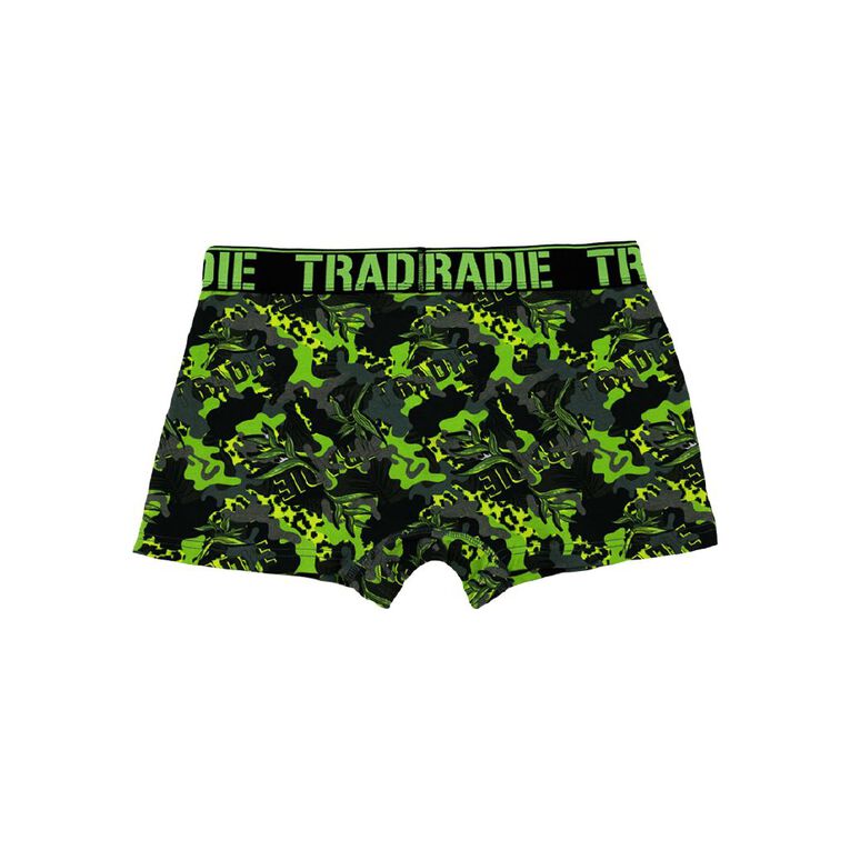 Tradie Men's Trunks 3 Pack, Green/Black, hi-res