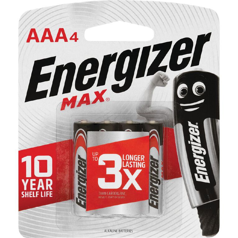 Energizer Max Alkaline Batteries AAA 4 Pack, , hi-res