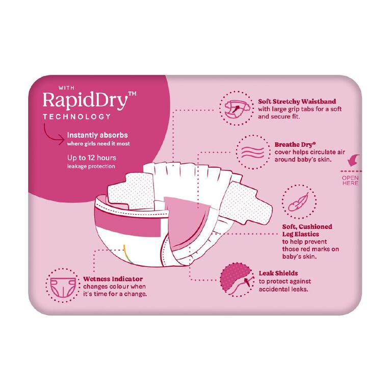 Huggies Girls' Convenience Nappy Junior Size 6 16+kg 14 Pack, , hi-res