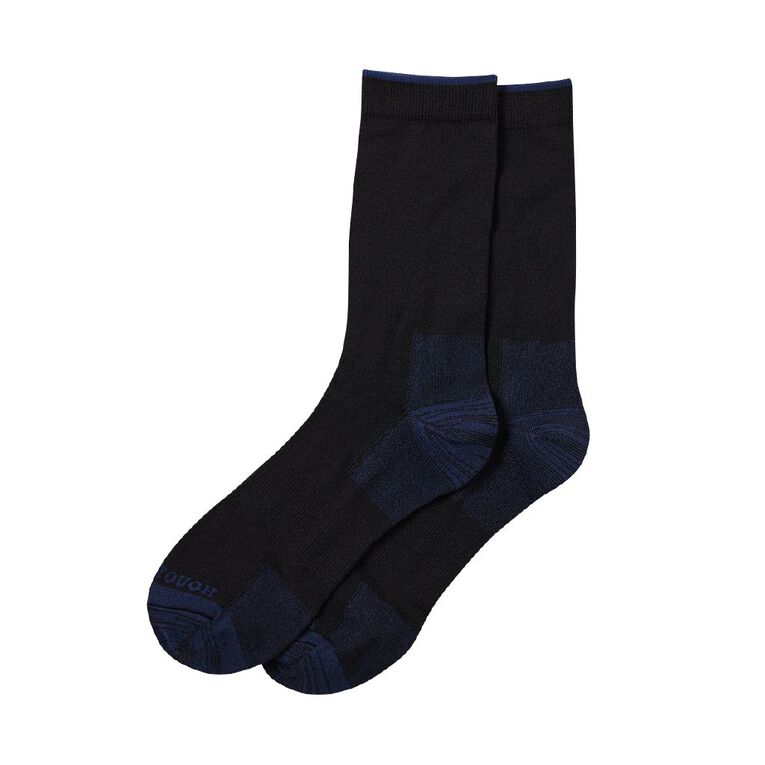Darn Tough Men's Wool Mix Crew Socks 2 Pack, Black/Blue, hi-res