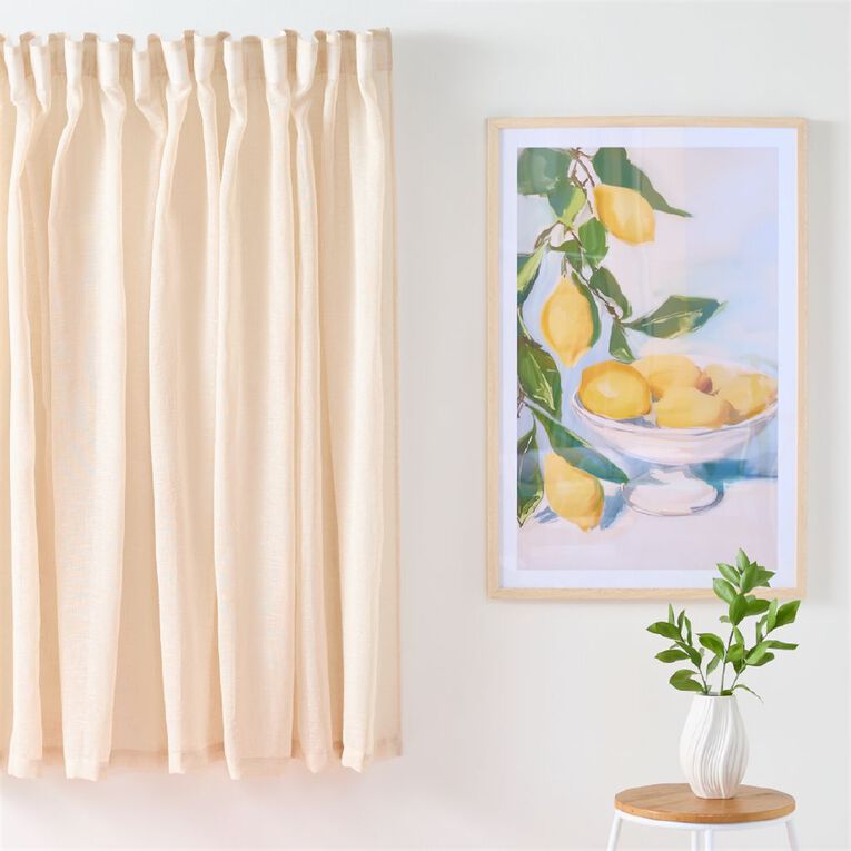 Living & Co Oslo Voile Curtains Natural 90-180cm Wide/213cm Drop, , hi-res