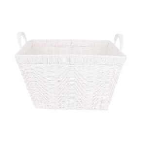 Living & Co Herringbone Basket Rectangle 46cm x 29cm White