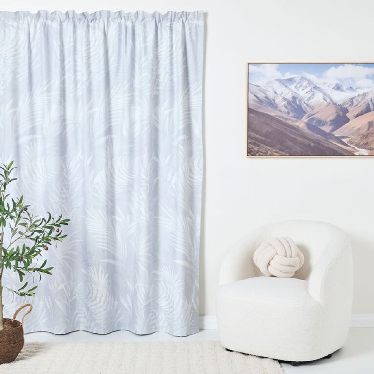 Living & Co Curtains Nature Grey 150-230cm Wide/160cm Drop, , hi-res