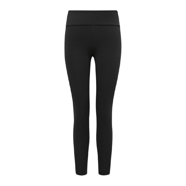 H&H Women's Brushed Back Leggings, Black, hi-res