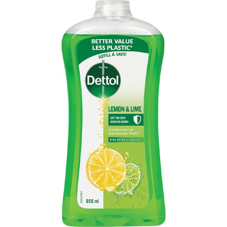 Dettol Liquid Handwash Lemon and Lime Refill 950ml, , hi-res