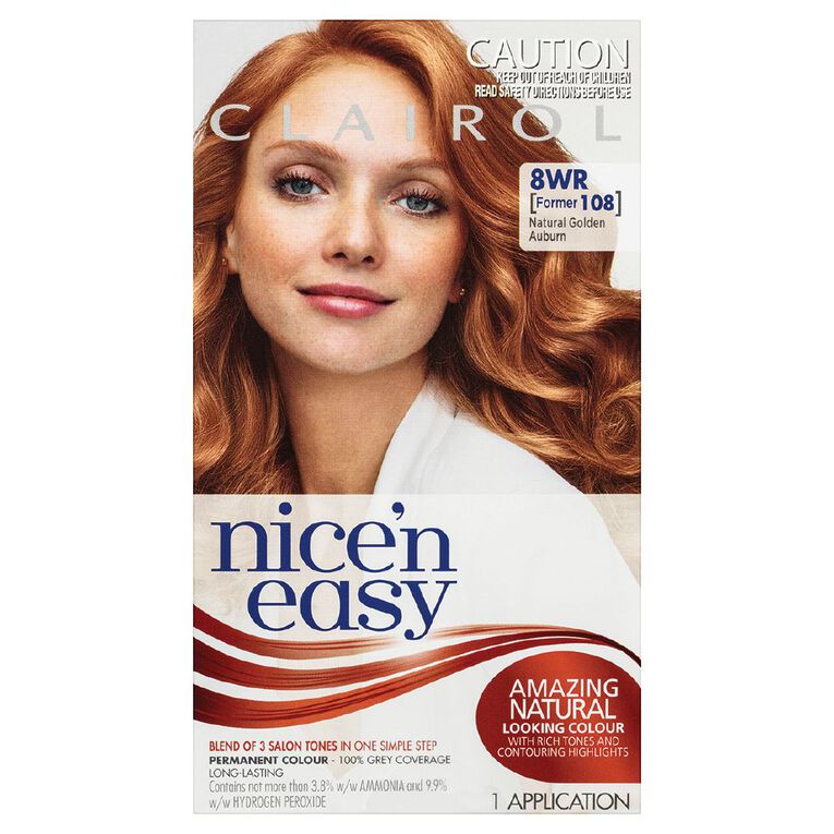 Clairol Nice N Easy Permanent Hair Colour Golden Auburn 8WR, , hi-res