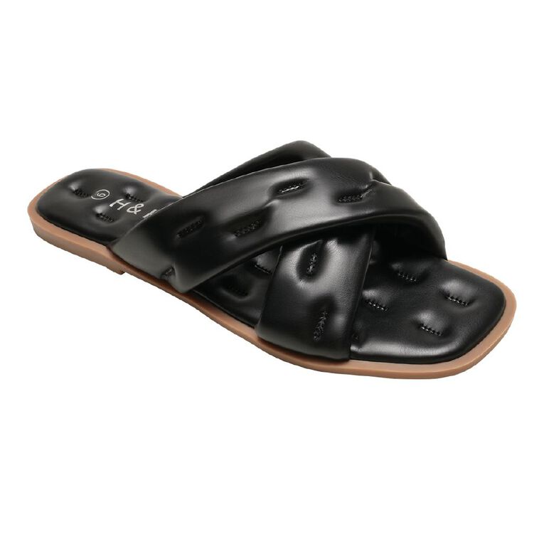 H&H Women's Allison Slides, Black, hi-res