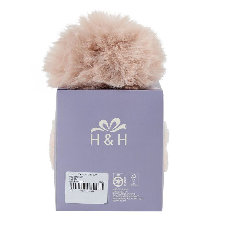 H&H Women's Beanie in a Box, Pink Light, hi-res