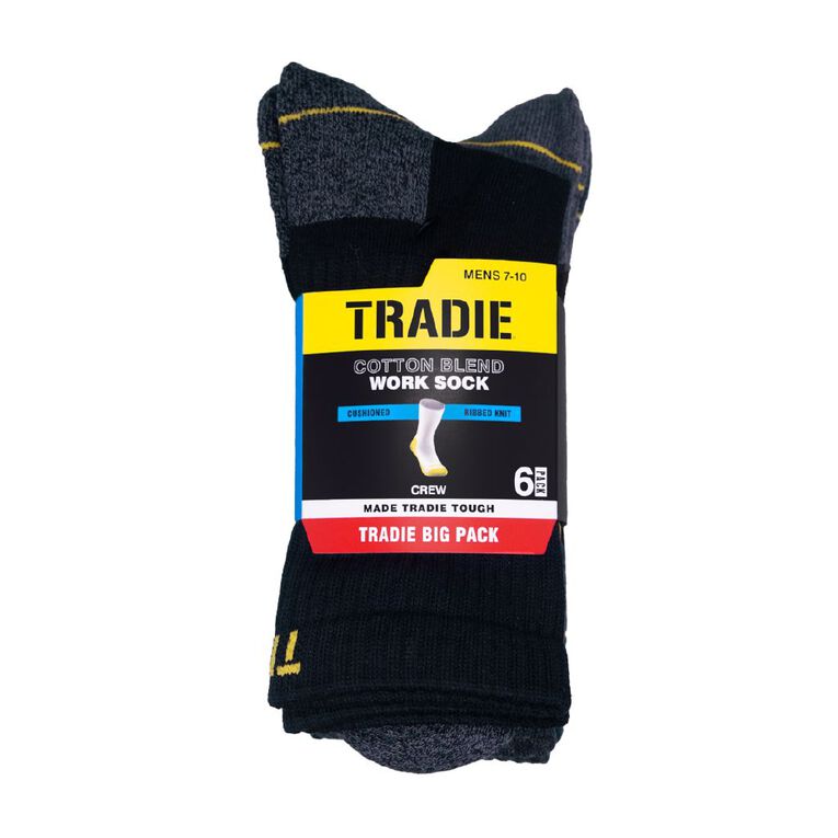 Sw Pay Chart Tradie Men's Rib Work Crew Socks 6 Pack Grey | The Warehouse