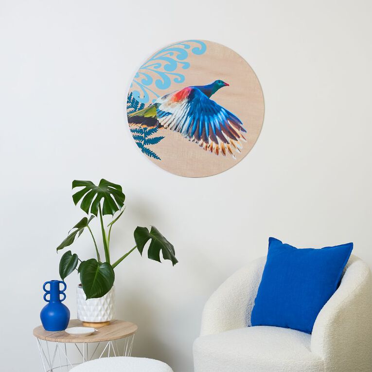 Living & Co Nz Bird Round Plaque Wall Art 70cm, , hi-res