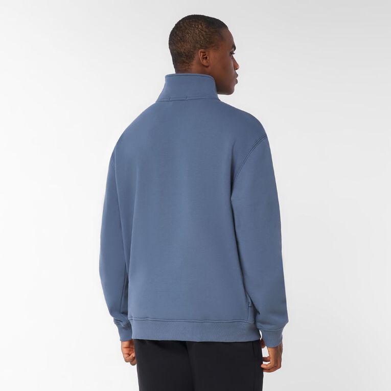 H&H Men's QTR Zip Heavyweight Sweat, Blue Mid, hi-res