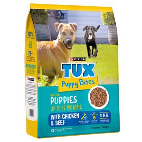 TUX Tasty Bites Puppy Chicken & Beef Dry Dog Food 12kg