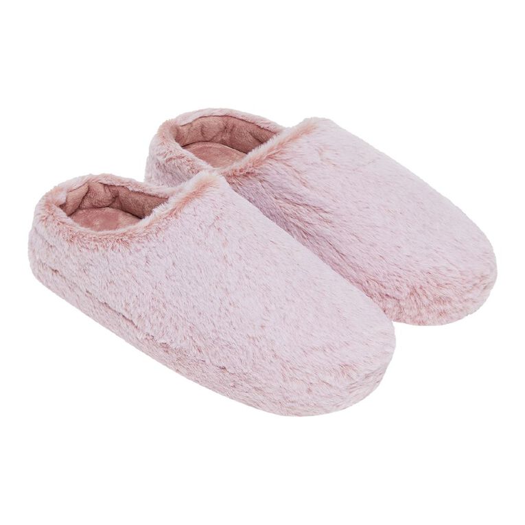 H&H Women's Fluffy Low Back Scuff Slippers, Purple Light, hi-res