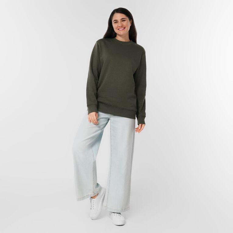 H&H Women's Classic Crew Sweatshirt, Green Dark, hi-res