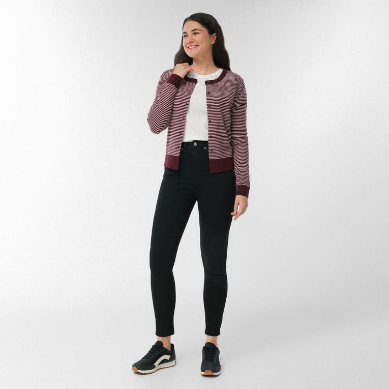 H&H Women's Essential Cardigan, Red Dark, hi-res