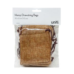 Uniti Hemp Drawstring Bag 10 Piece