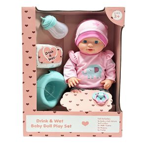 Drink & Wet Doll Play Set 40cm
