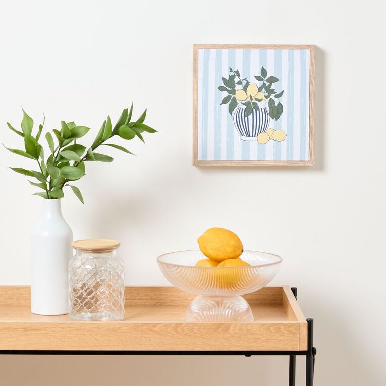 Living & Co Lemons Framed Canvas 25 x 25cm, , hi-res