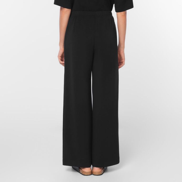 H&H Women's Modal Pintuck Wide Leg Pants, Black, hi-res