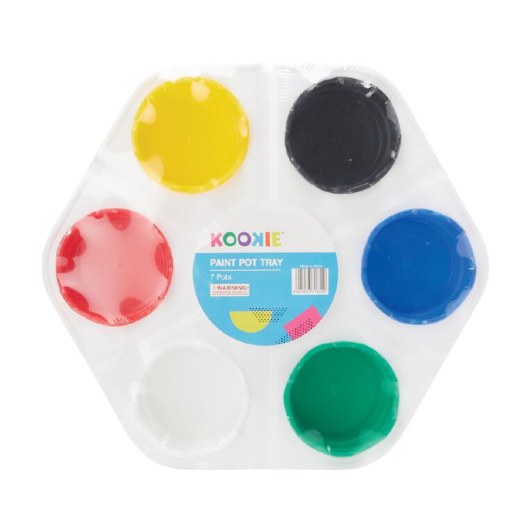 Kookie Paint Pot Tray Multicolour 7 Piece, , hi-res