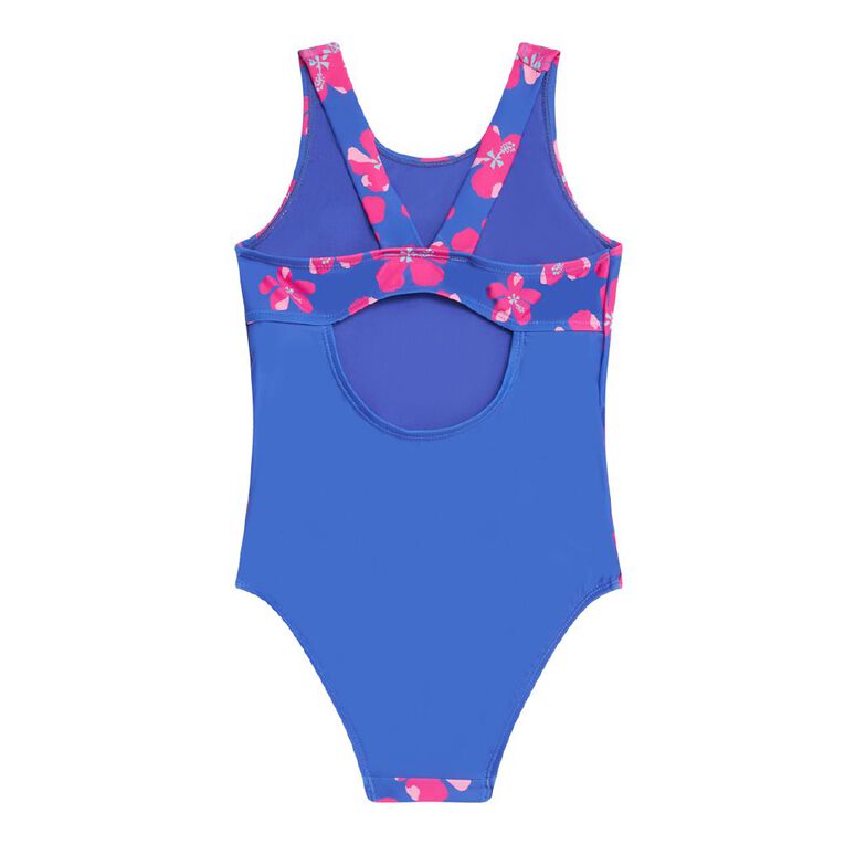 Young Original Printed Swimsuit, Blue Mid, hi-res