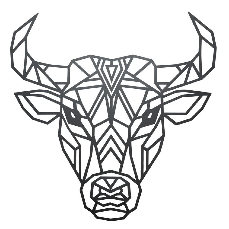 Living & Co Highland Bull Metal Wall Art Brown Mid Brown Mid The