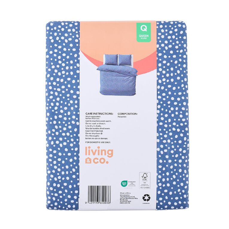 Living & Co Microfibre Duvet Cover Set Dawn Blue Queen, , hi-res