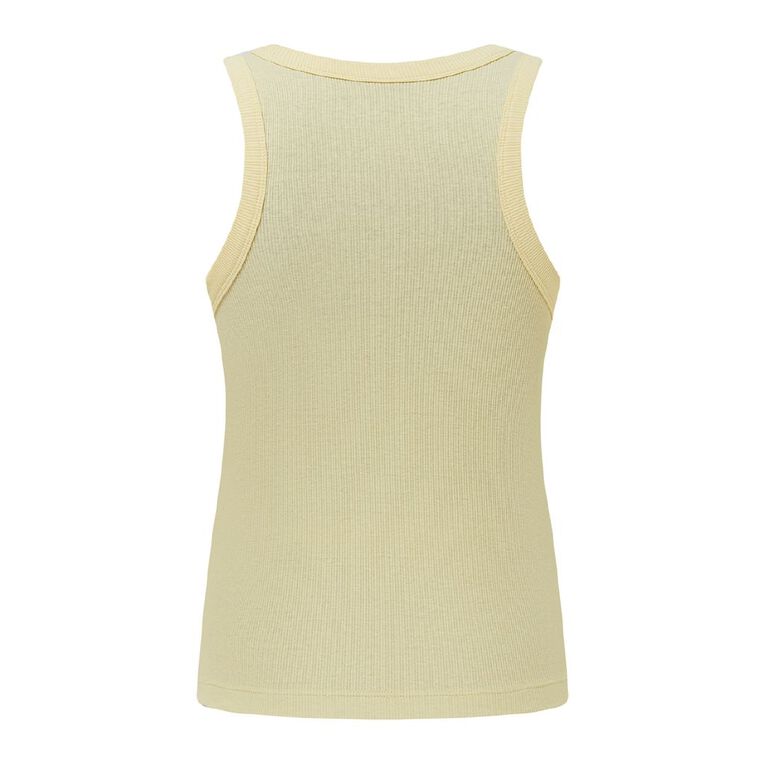 H&H Women's Rib Racer Back Tank, Yellow Light, hi-res