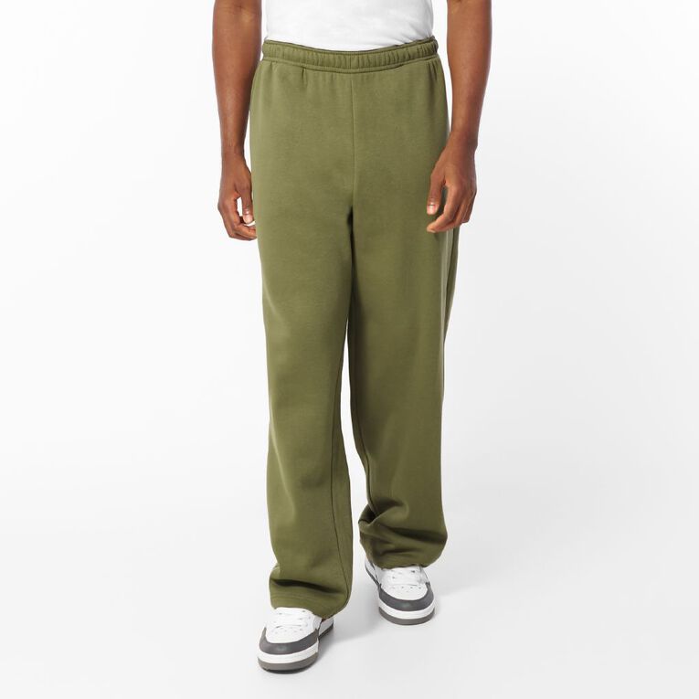 H&H Men's Straight Leg Trackpants, Green Mid, hi-res