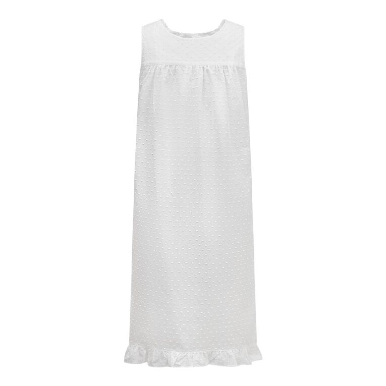 H&H Women's Dobby Nightie, White, hi-res
