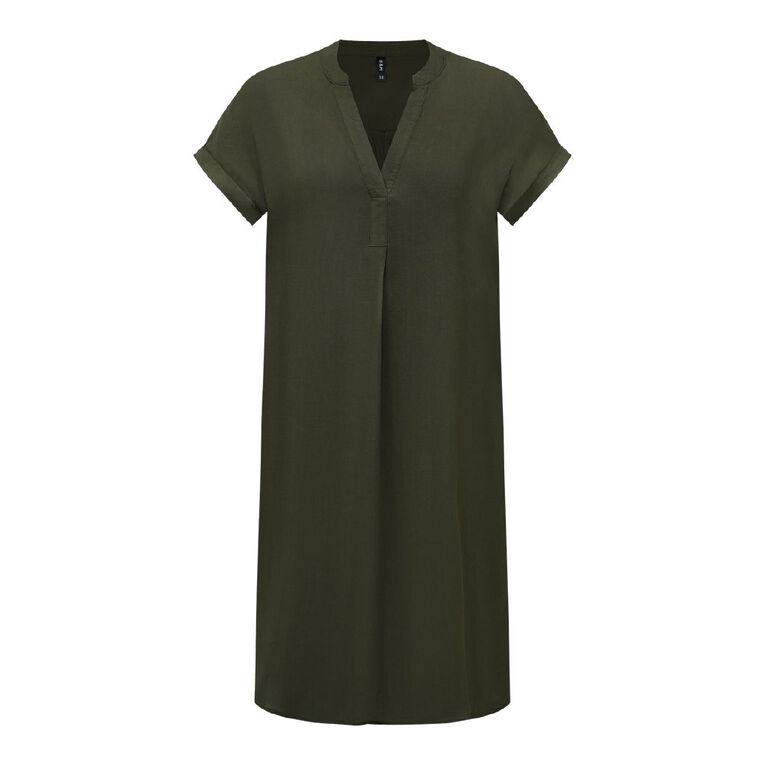 H&H Women's Short Sleeves Pop Over Tunic, Green Dark, hi-res