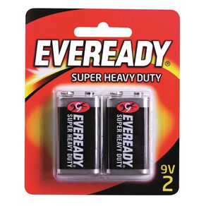 Eveready Super Heavy Duty Batteries 9 Volt 2 Pack 2 Pack