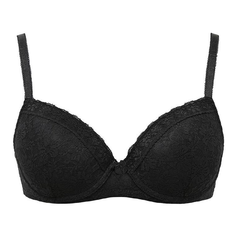 H&H Women's Poppy Lace Contour Bra, Black, hi-res