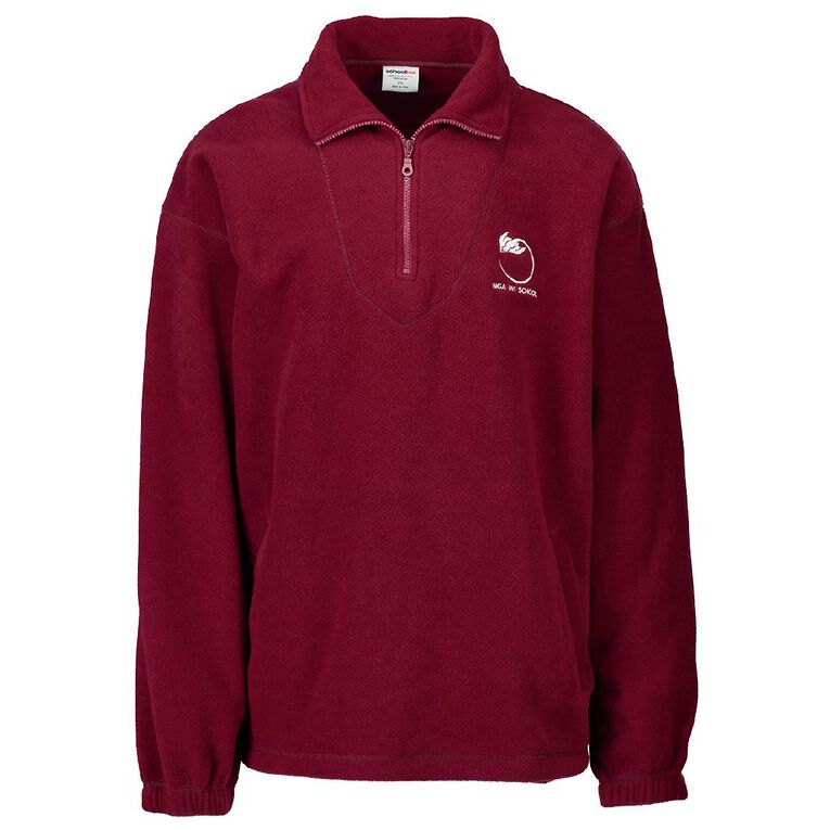 Schooltex Ngai Iwi Polar Fleece Top with Embroidery, Burgundy, hi-res