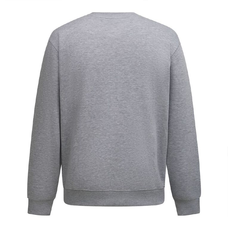 H&H Men's Plain Crew Sweatshirt, Grey Marle, hi-res