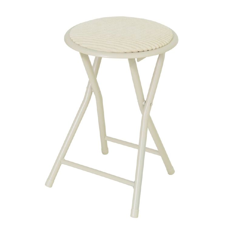 Living & Co Folding Stool White, , hi-res
