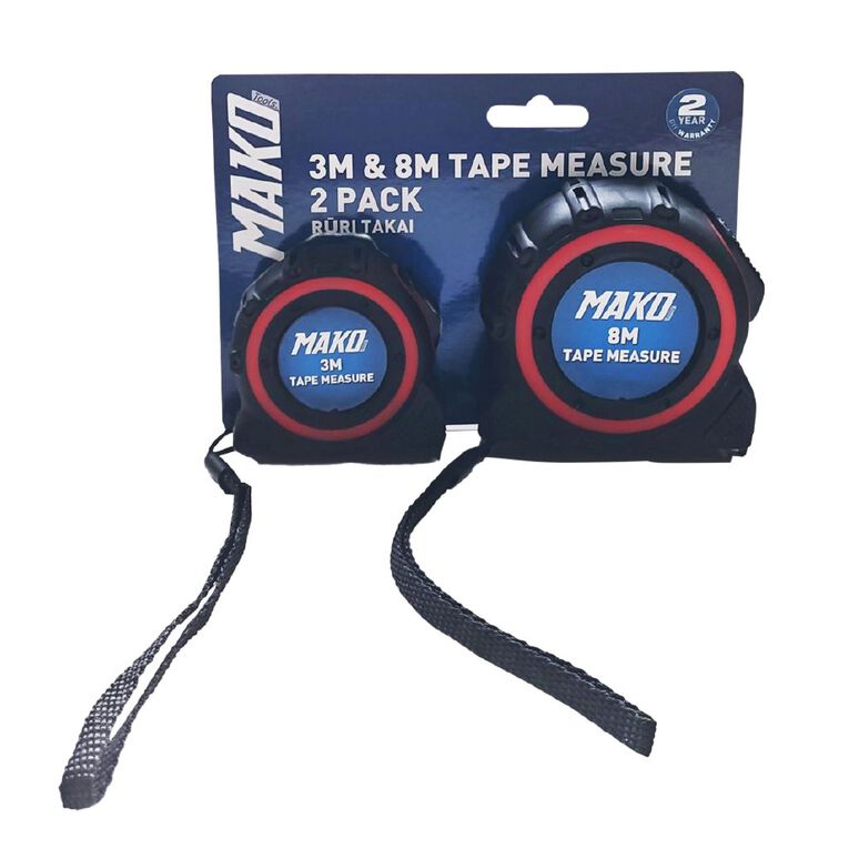 Mako 3m & 8m Tape Measure 2 Pack, , hi-res