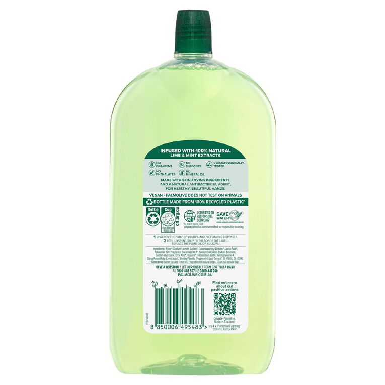 Palmolive Foam Handwash Lime & Mint Refill 1L, , hi-res