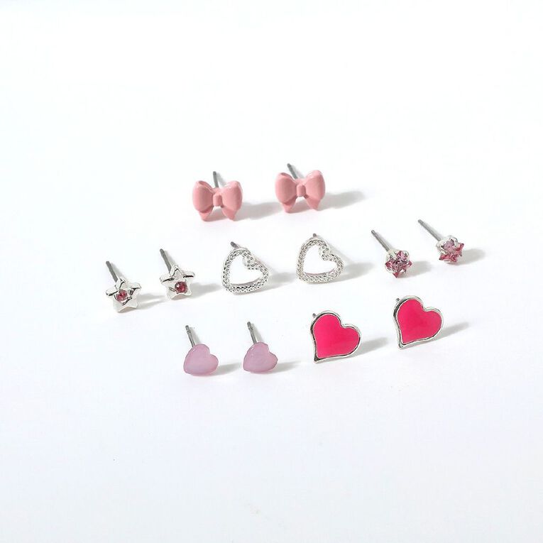Young Original Kids' Stud Earrings 6 Pairs, , hi-res