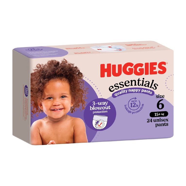 Huggies Nappy Essentials Pants Size 6 24 Pack, , hi-res